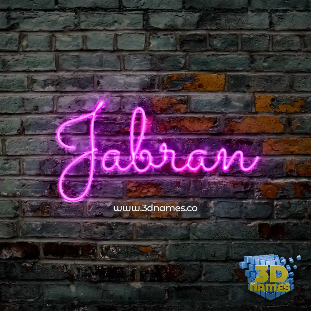jabran in Pink Neon style - 3D name wallpaper
