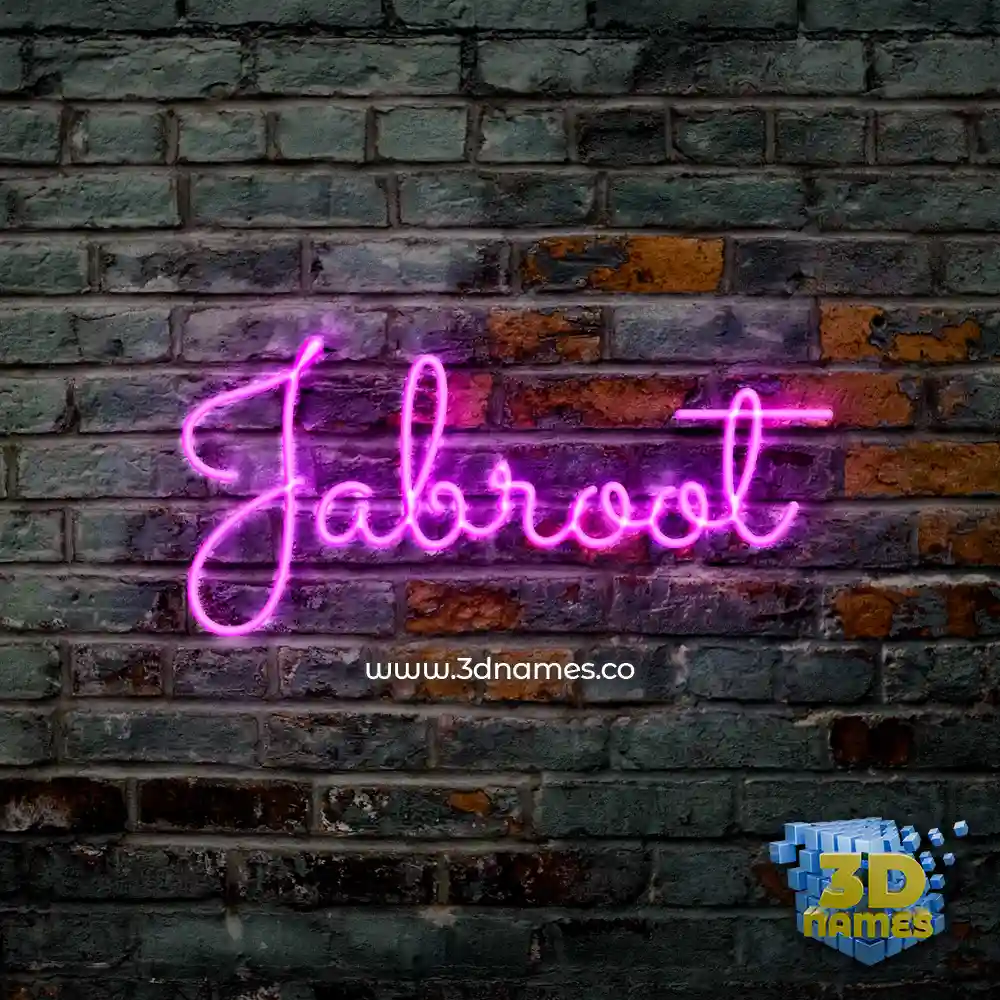 jabroot in Pink Neon style - 3D name wallpaper