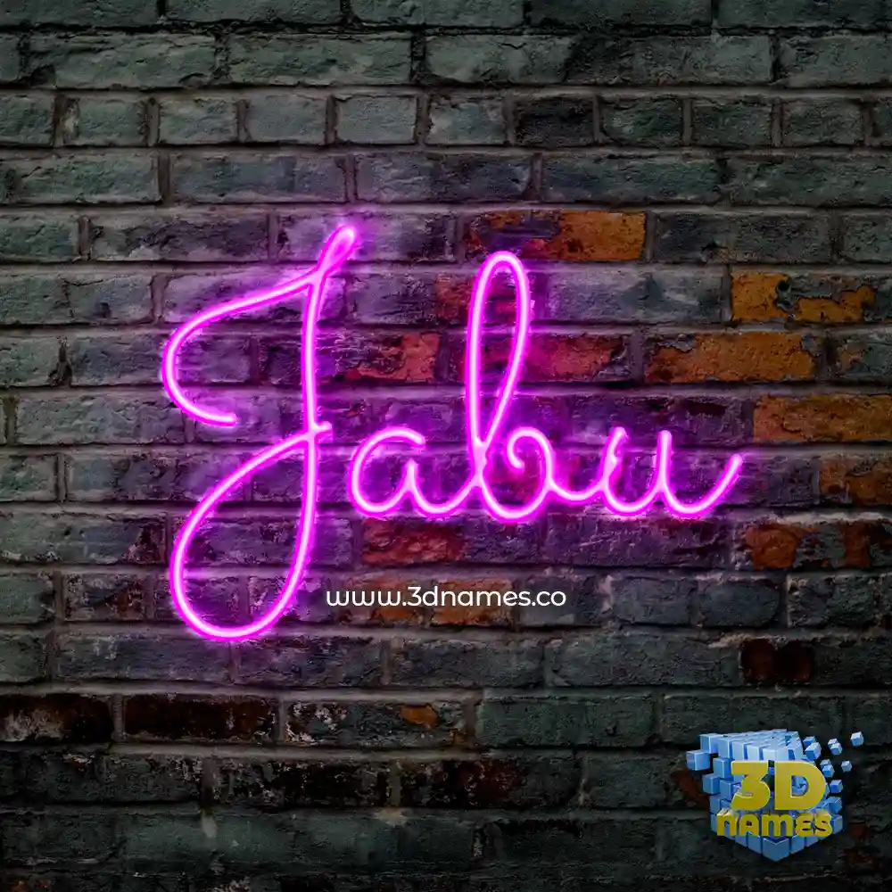 jabu in Pink Neon style - 3D name wallpaper