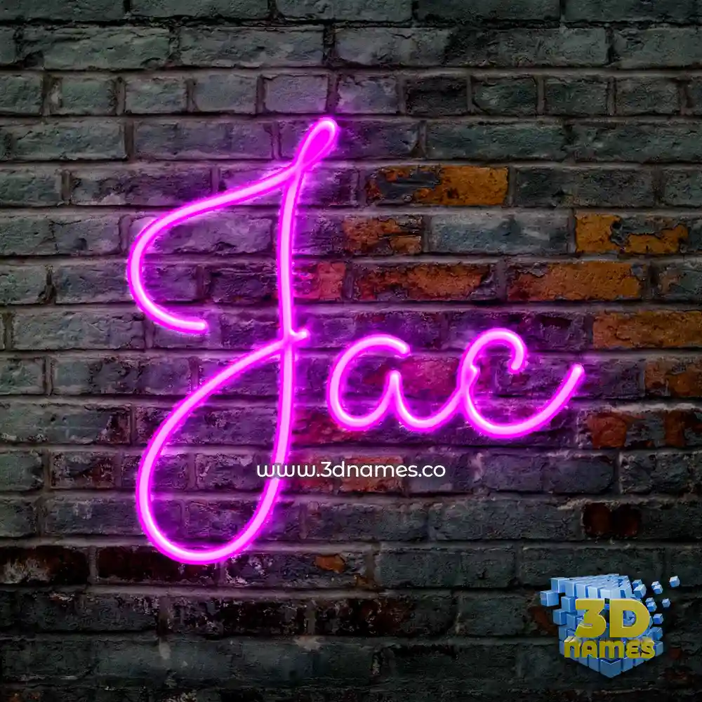 jac in Pink Neon style - 3D name wallpaper