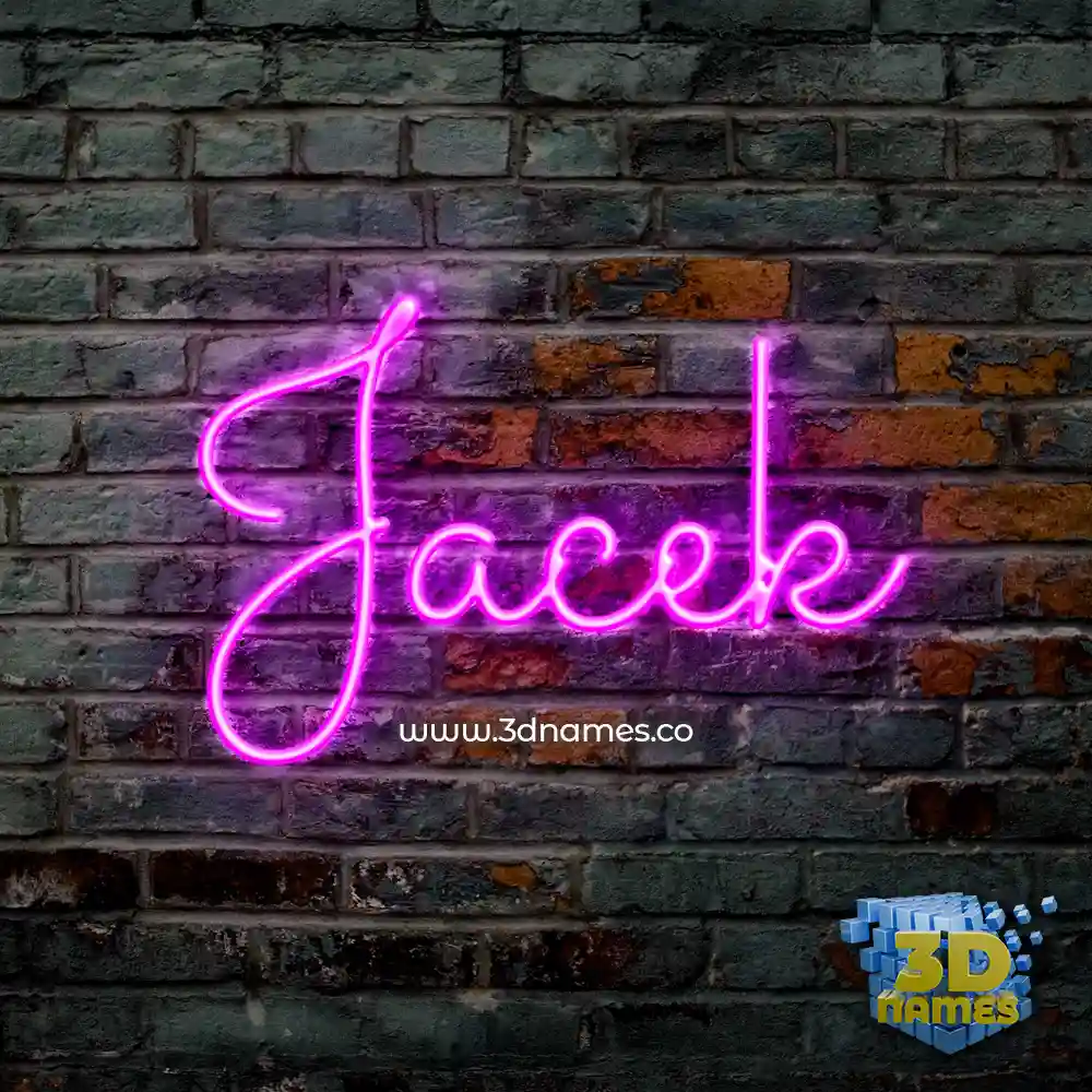 jacek in Pink Neon style - 3D name wallpaper