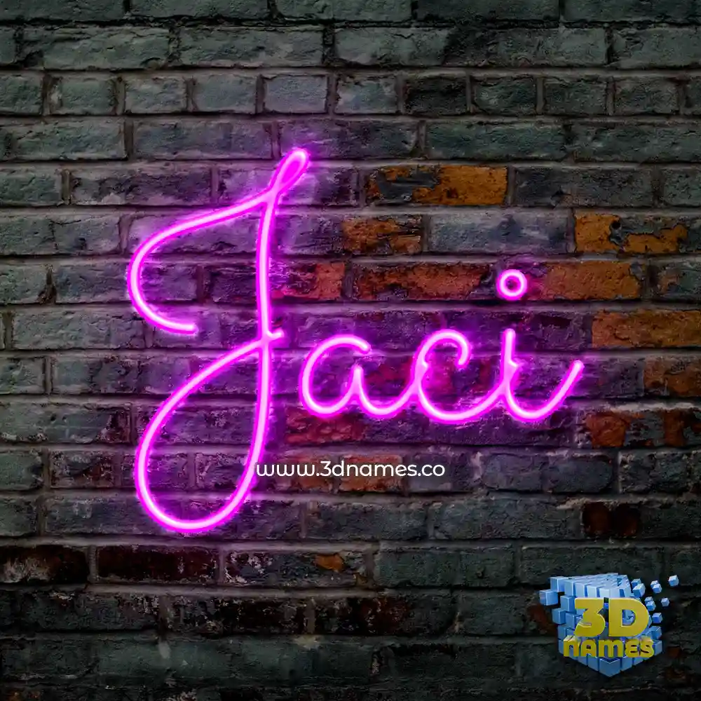 jaci in Pink Neon style - 3D name wallpaper