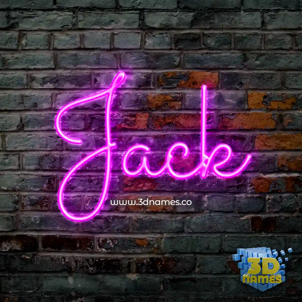 jack in Pink Neon style - 3D name wallpaper