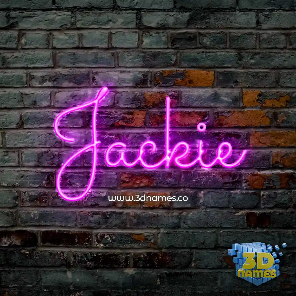 jackie in Pink Neon style - 3D name wallpaper
