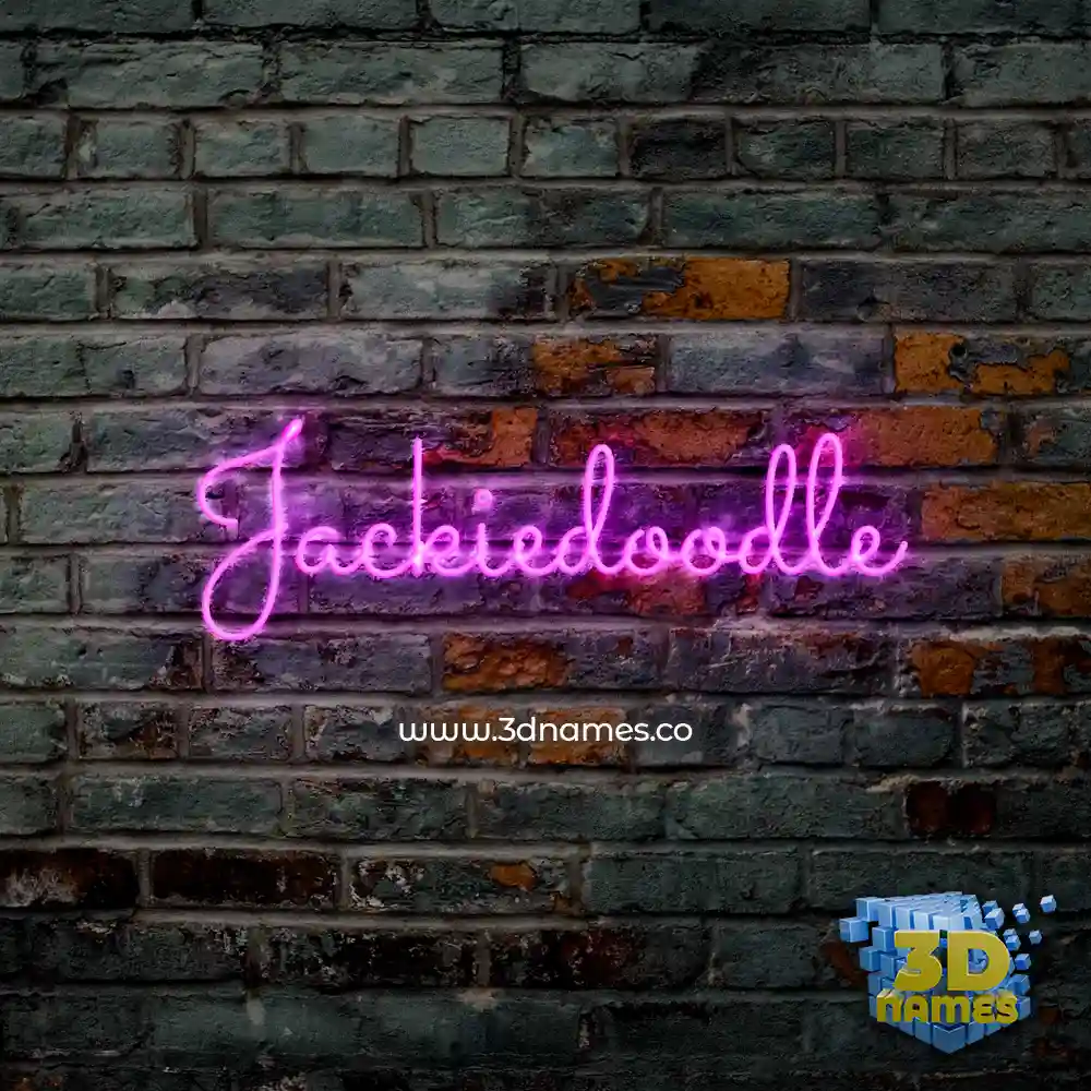 jackiedoodle in Pink Neon style - 3D name wallpaper