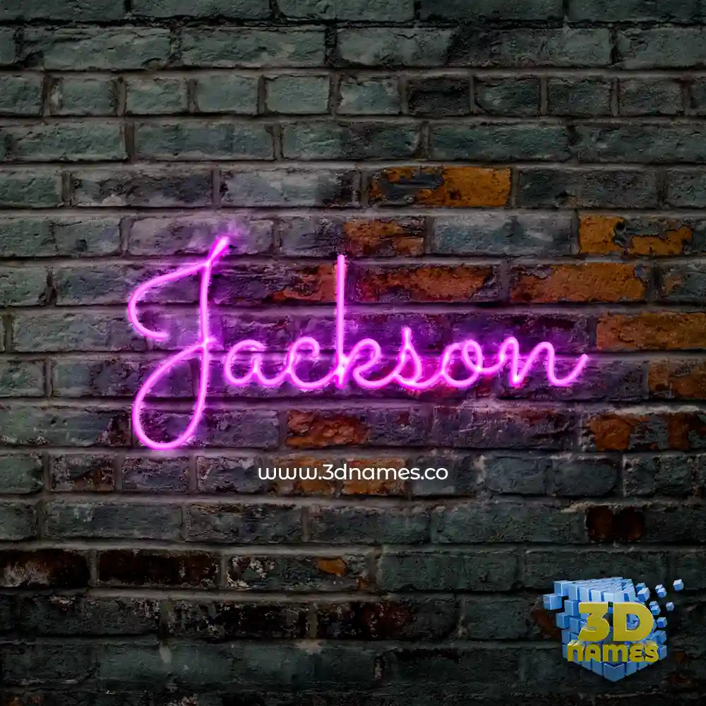 jackson in Pink Neon style - 3D name wallpaper