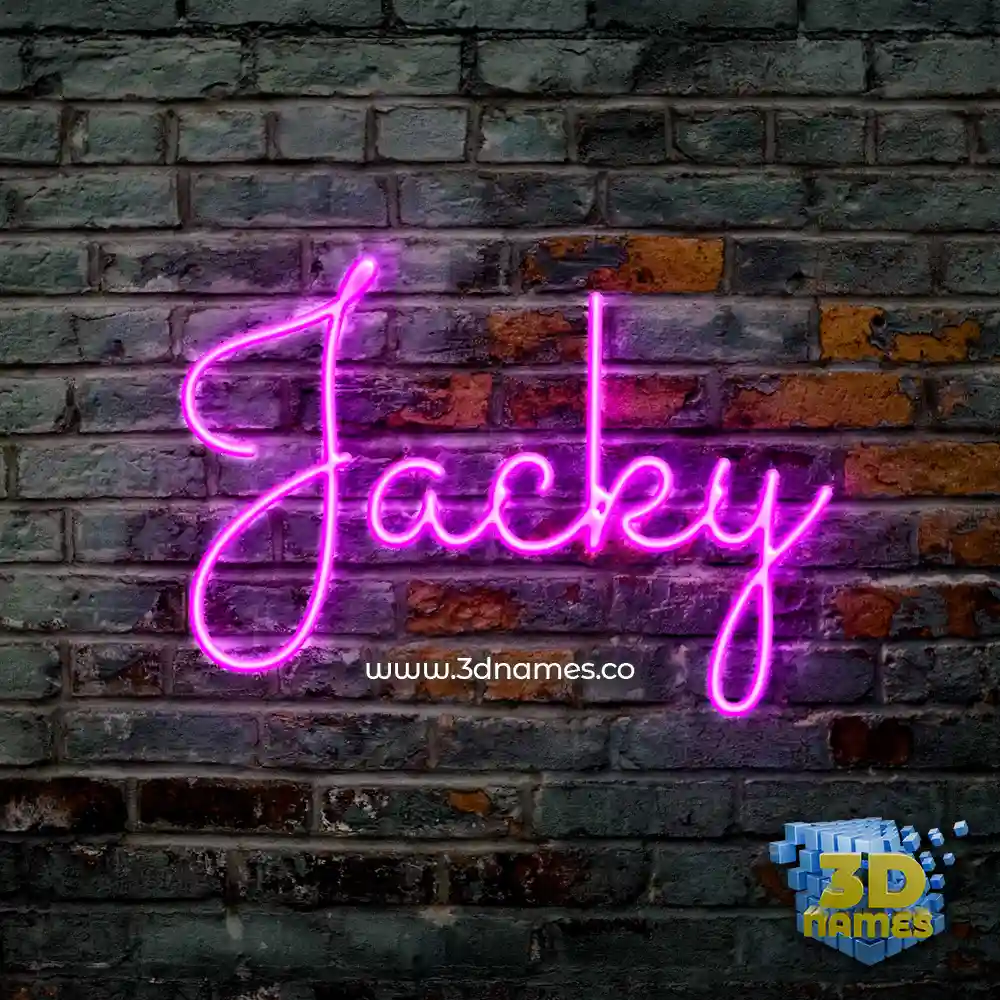 jacky in Pink Neon style - 3D name wallpaper
