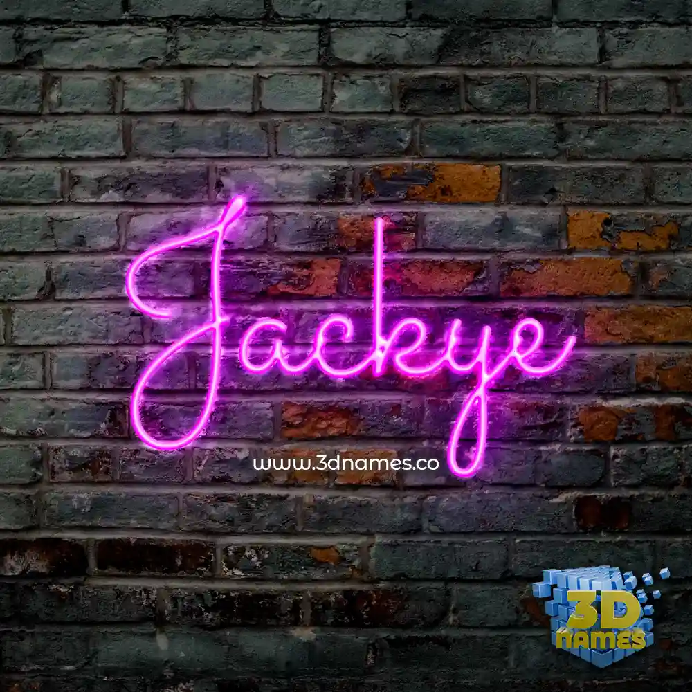 jackye in Pink Neon style - 3D name wallpaper