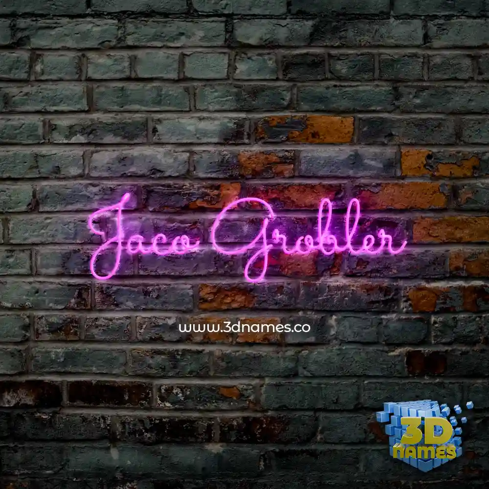 jaco grobler in Pink Neon style - 3D name wallpaper