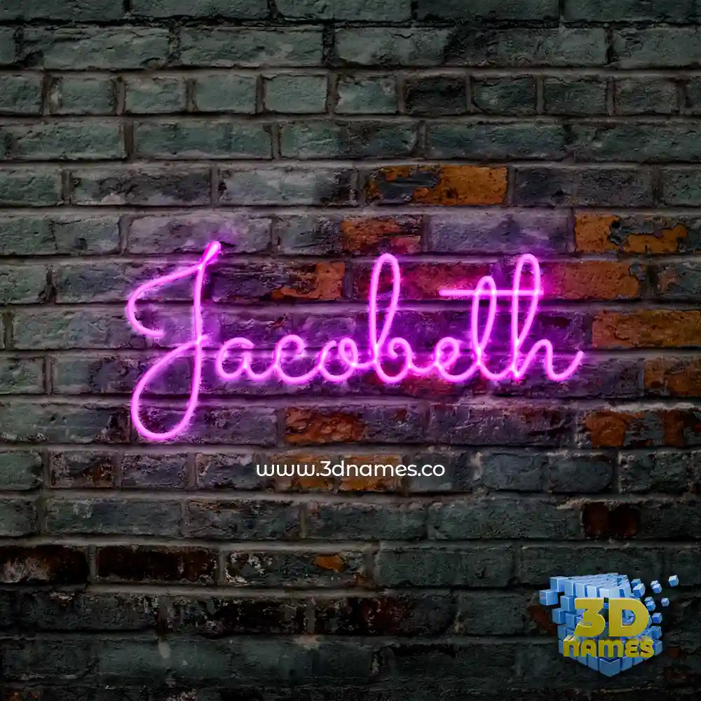 jacobeth in Pink Neon style - 3D name wallpaper