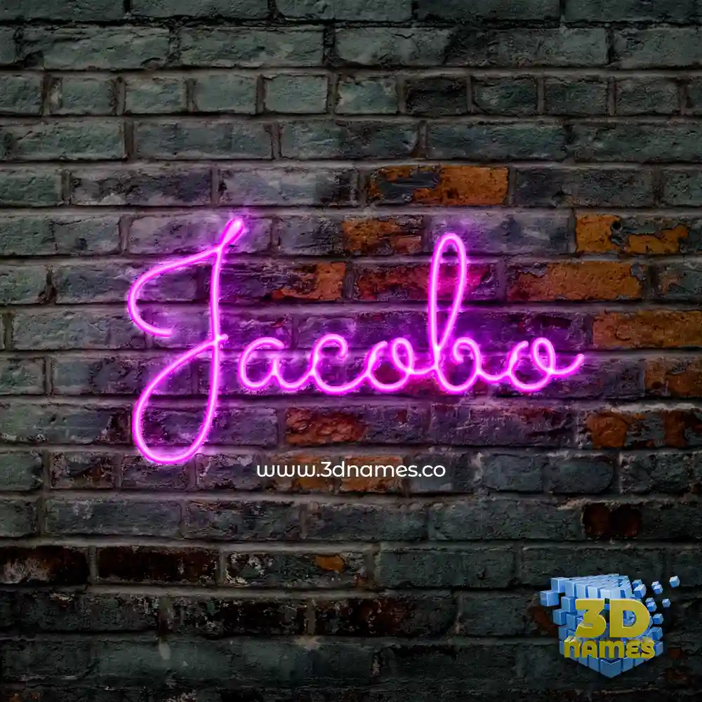 jacobo in Pink Neon style - 3D name wallpaper