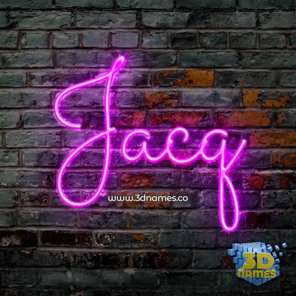 jacq in Pink Neon style - 3D name wallpaper