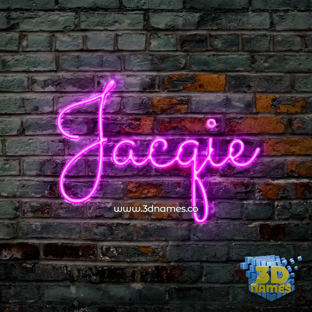 jacqie in Pink Neon style - 3D name wallpaper