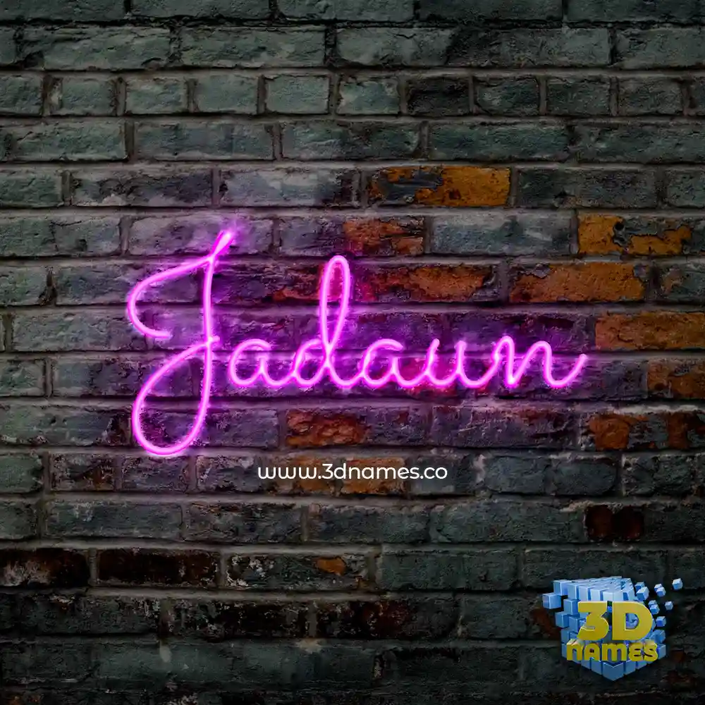 jadaun in Pink Neon style - 3D name wallpaper