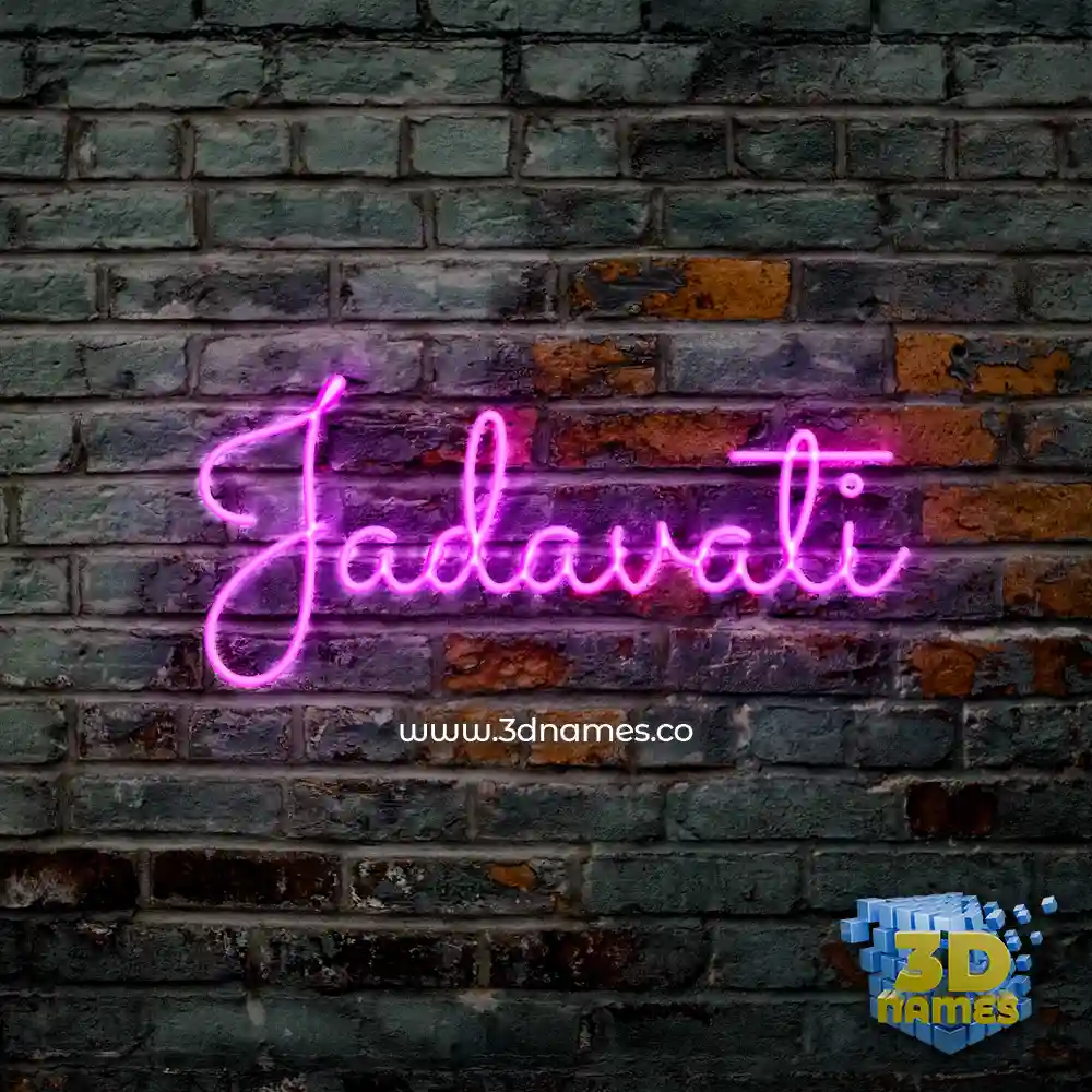 jadavati in Pink Neon style - 3D name wallpaper