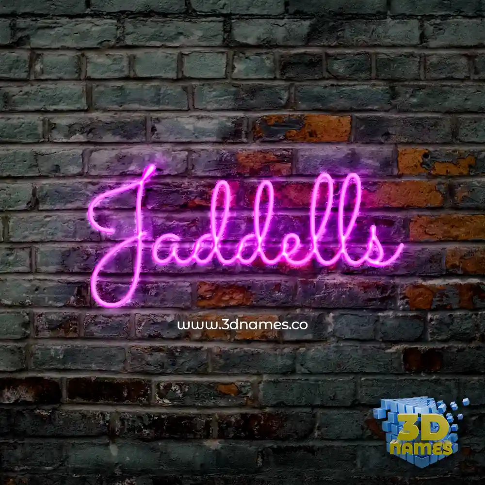 jaddells in Pink Neon style - 3D name wallpaper