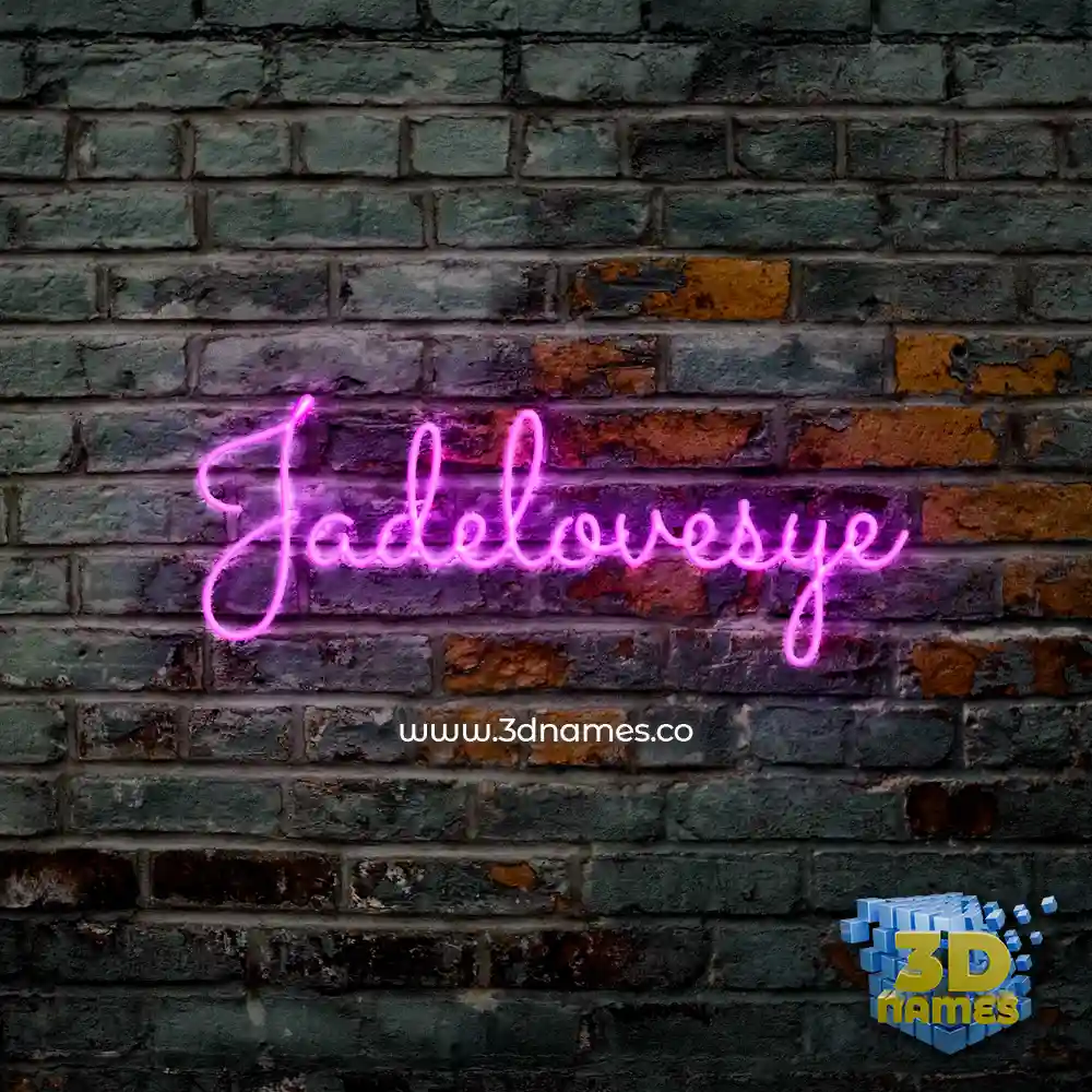 jadelovesye in Pink Neon style - 3D name wallpaper
