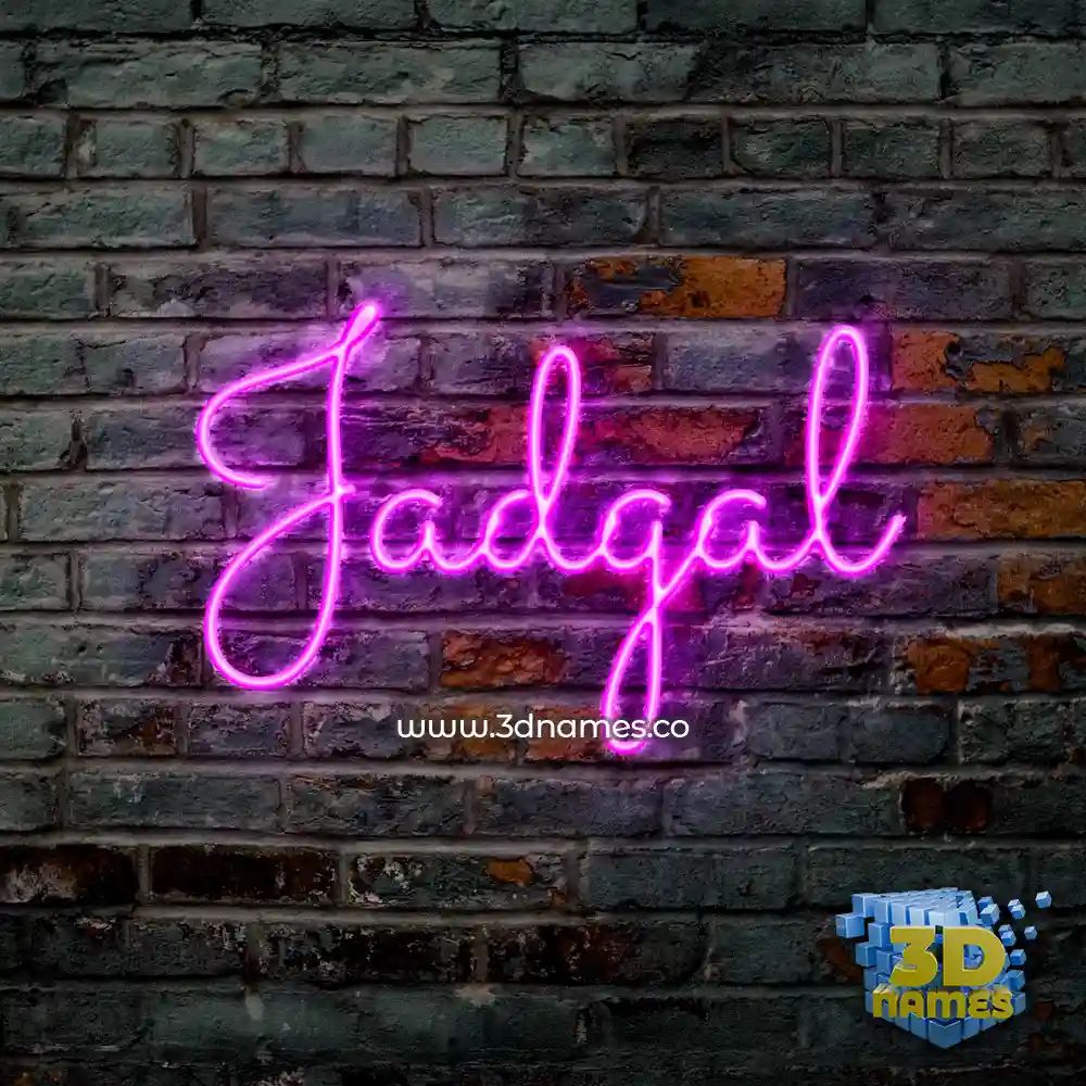 jadgal in Pink Neon style - 3D name wallpaper