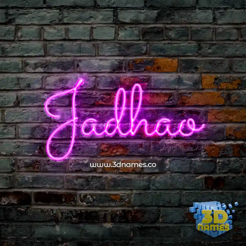 jadhao in Pink Neon style - 3D name wallpaper