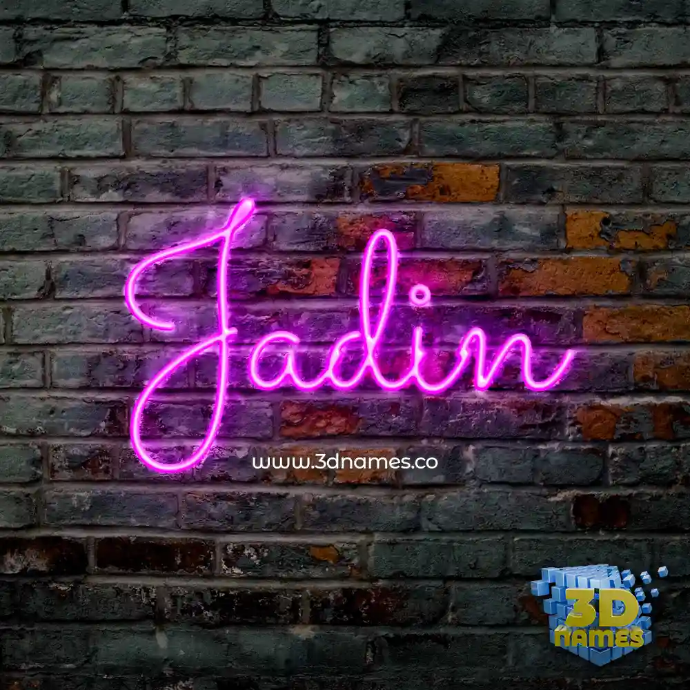 jadin in Pink Neon style - 3D name wallpaper