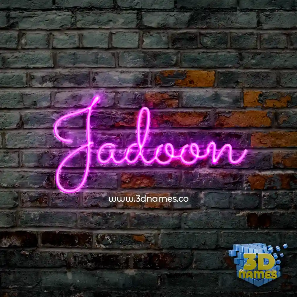 jadoon in Pink Neon style - 3D name wallpaper