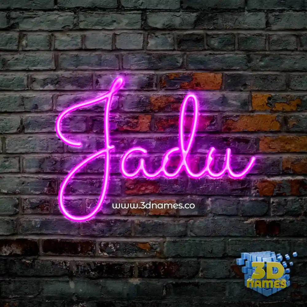 jadu in Pink Neon style - 3D name wallpaper