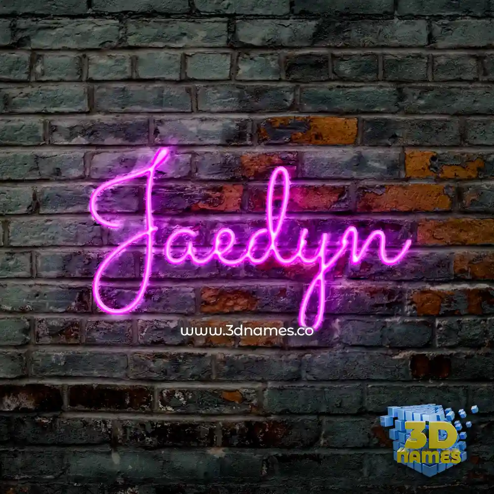 jaedyn in Pink Neon style - 3D name wallpaper