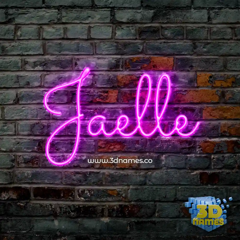 jaelle in Pink Neon style - 3D name wallpaper