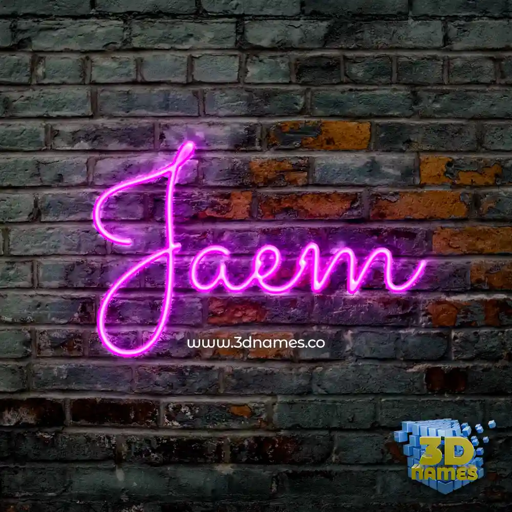 jaem in Pink Neon style - 3D name wallpaper