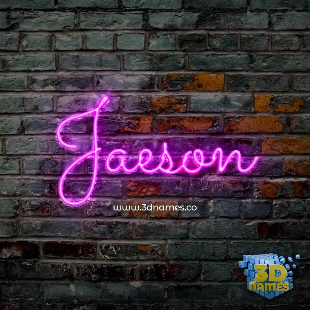jaeson in Pink Neon style - 3D name wallpaper