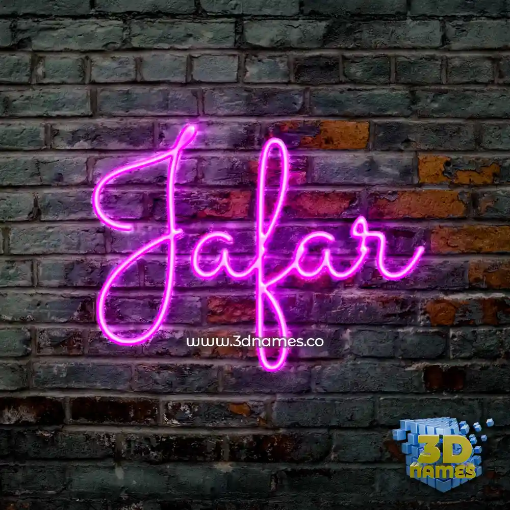 jafar in Pink Neon style - 3D name wallpaper