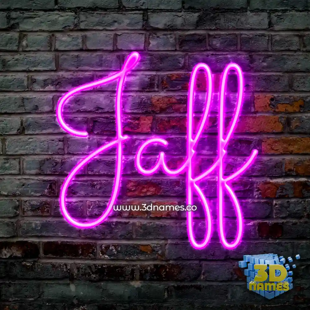 jaff in Pink Neon style - 3D name wallpaper