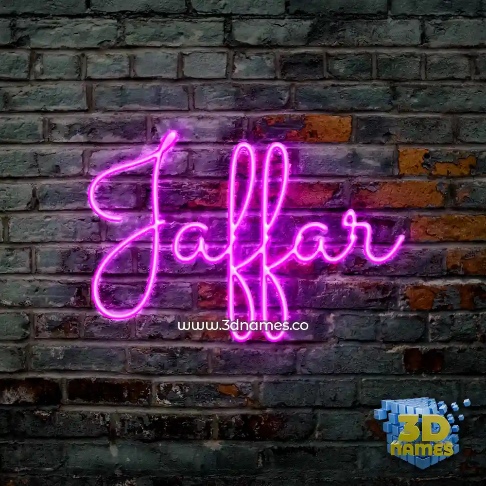jaffar in Pink Neon style - 3D name wallpaper