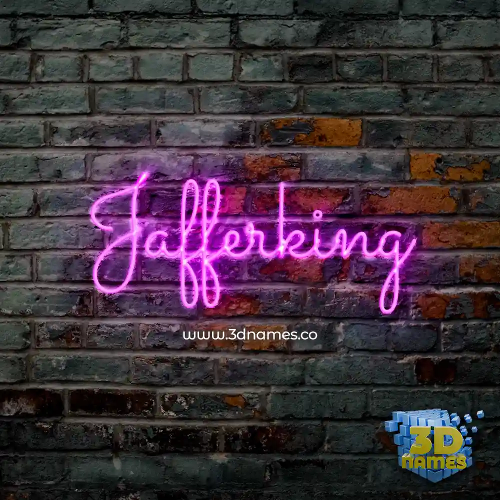 jafferking in Pink Neon style - 3D name wallpaper