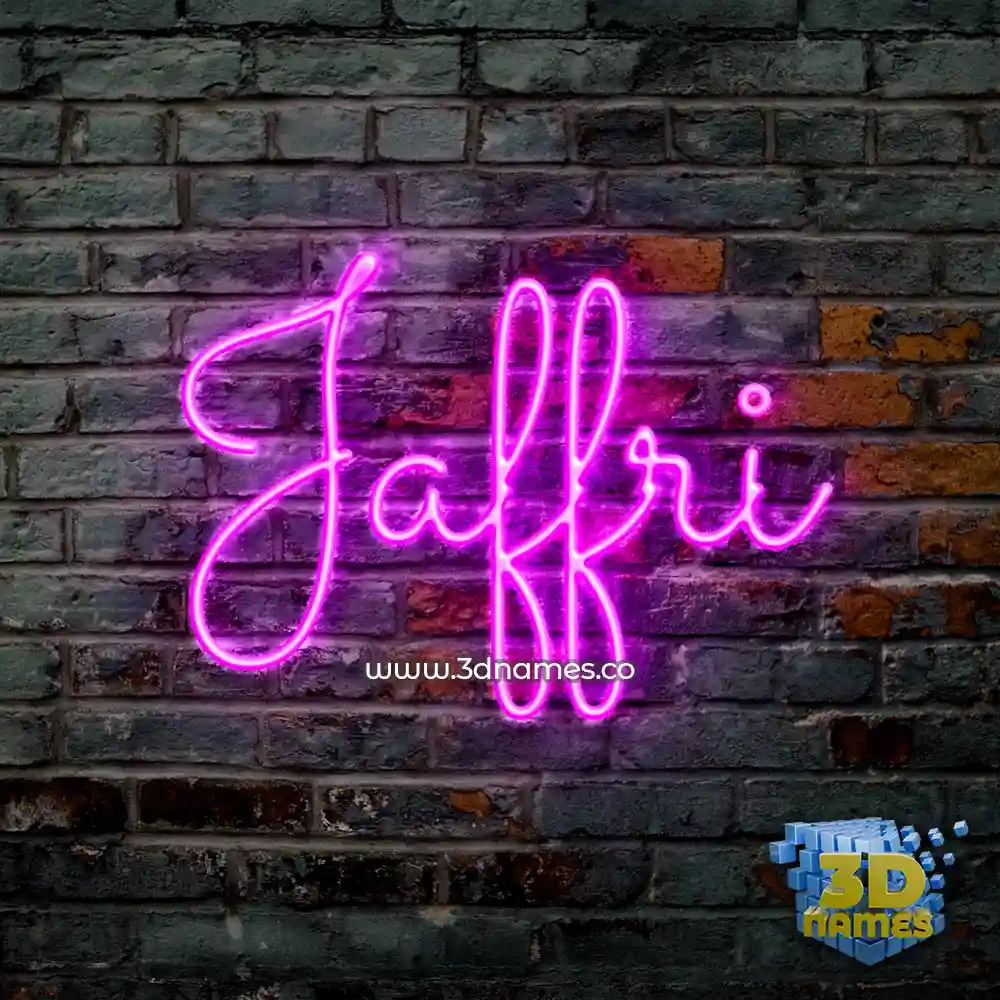 jaffri in Pink Neon style - 3D name wallpaper