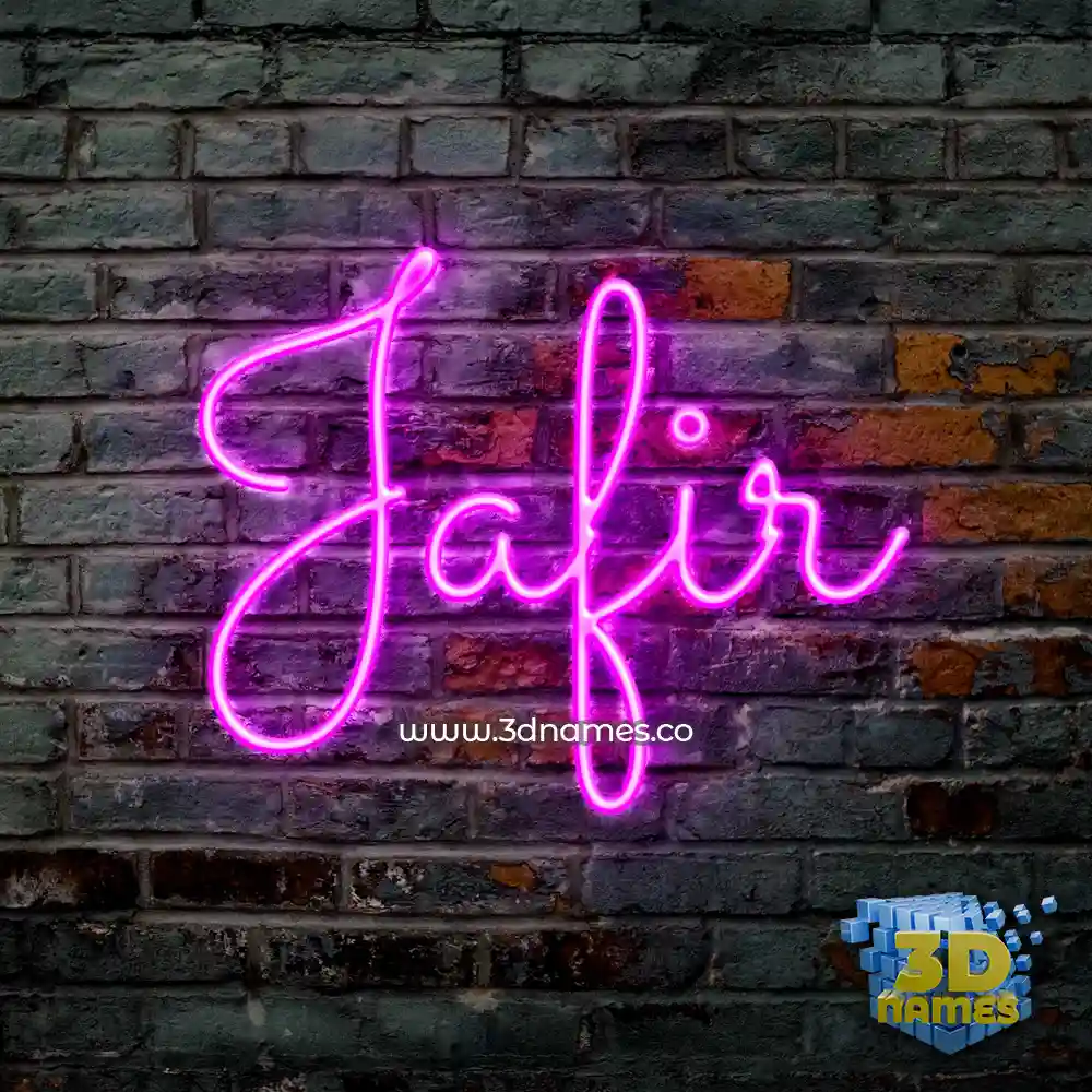 jafir in Pink Neon style - 3D name wallpaper