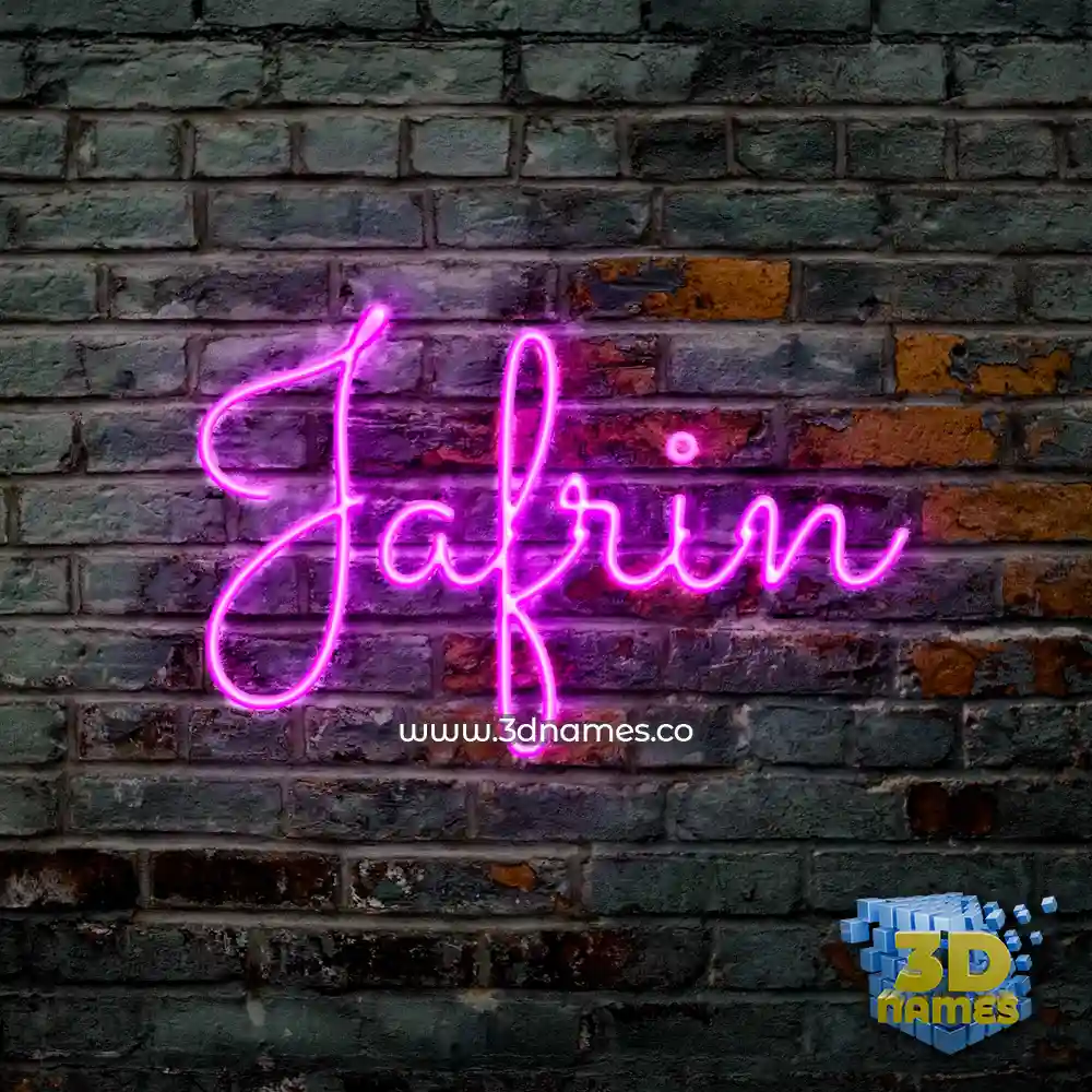jafrin in Pink Neon style - 3D name wallpaper