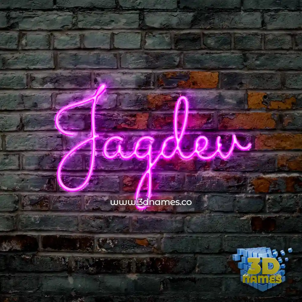 jagdev in Pink Neon style - 3D name wallpaper