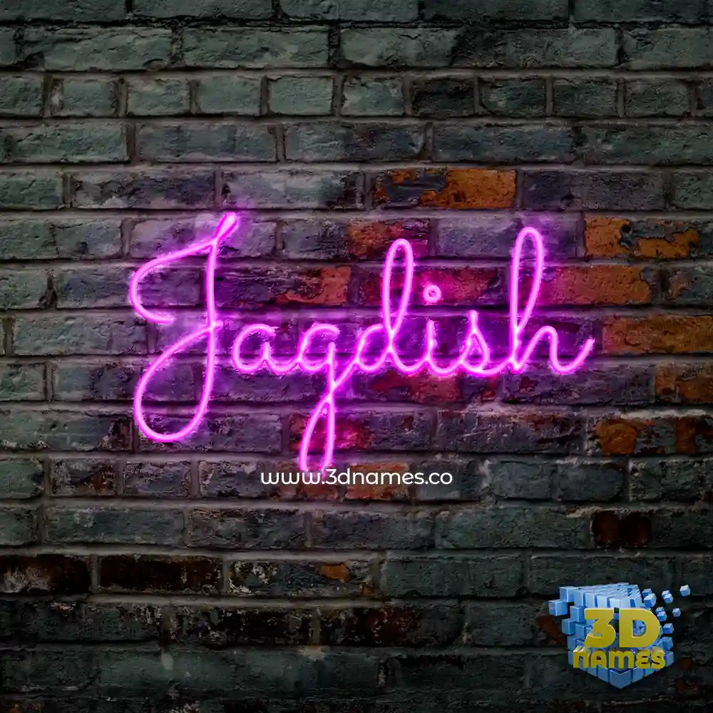 jagdish in Pink Neon style - 3D name wallpaper