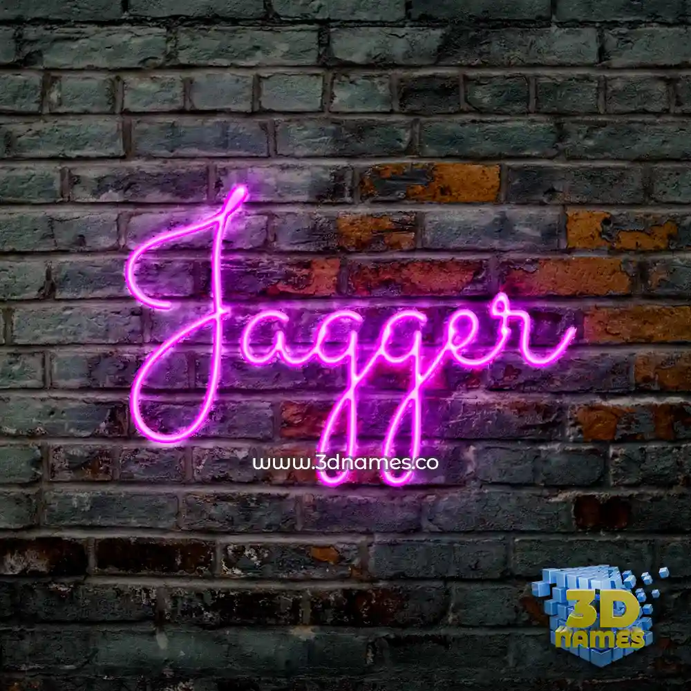 jagger in Pink Neon style - 3D name wallpaper