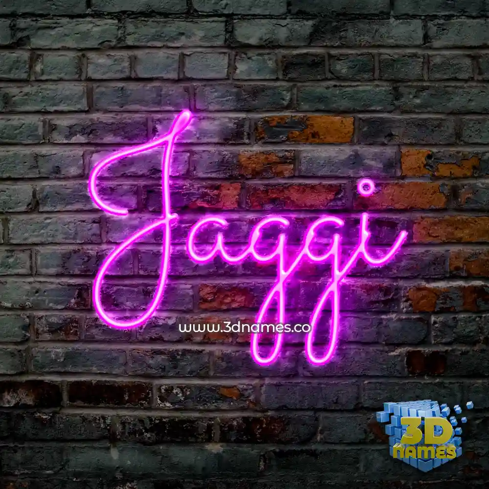 jaggi in Pink Neon style - 3D name wallpaper