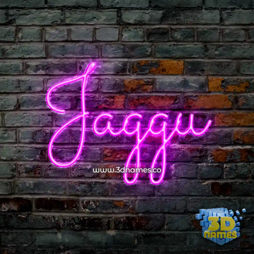 jaggu in Pink Neon style - 3D name wallpaper