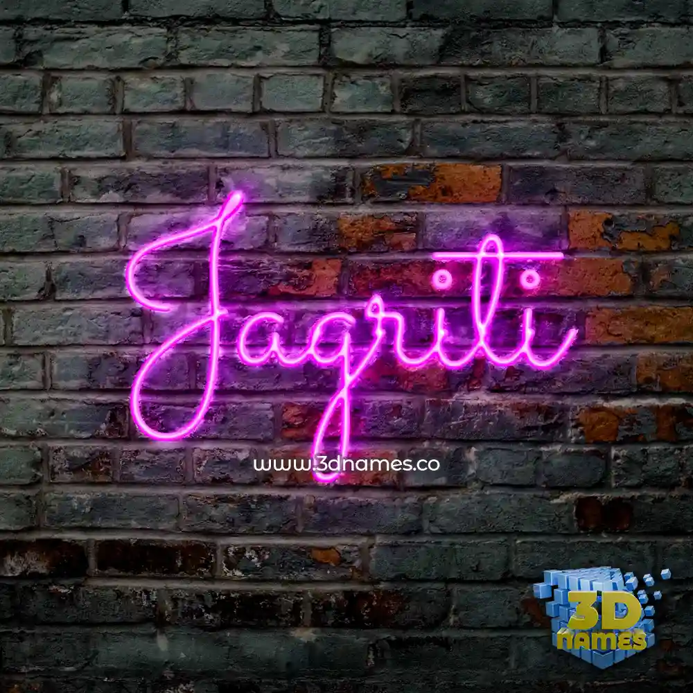 jagriti in Pink Neon style - 3D name wallpaper
