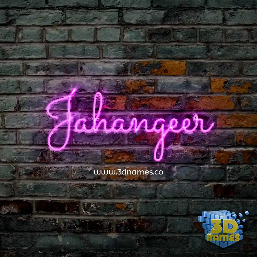 jahangeer in Pink Neon style - 3D name wallpaper