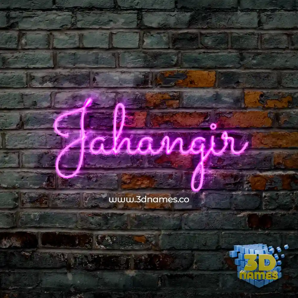 jahangir in Pink Neon style - 3D name wallpaper