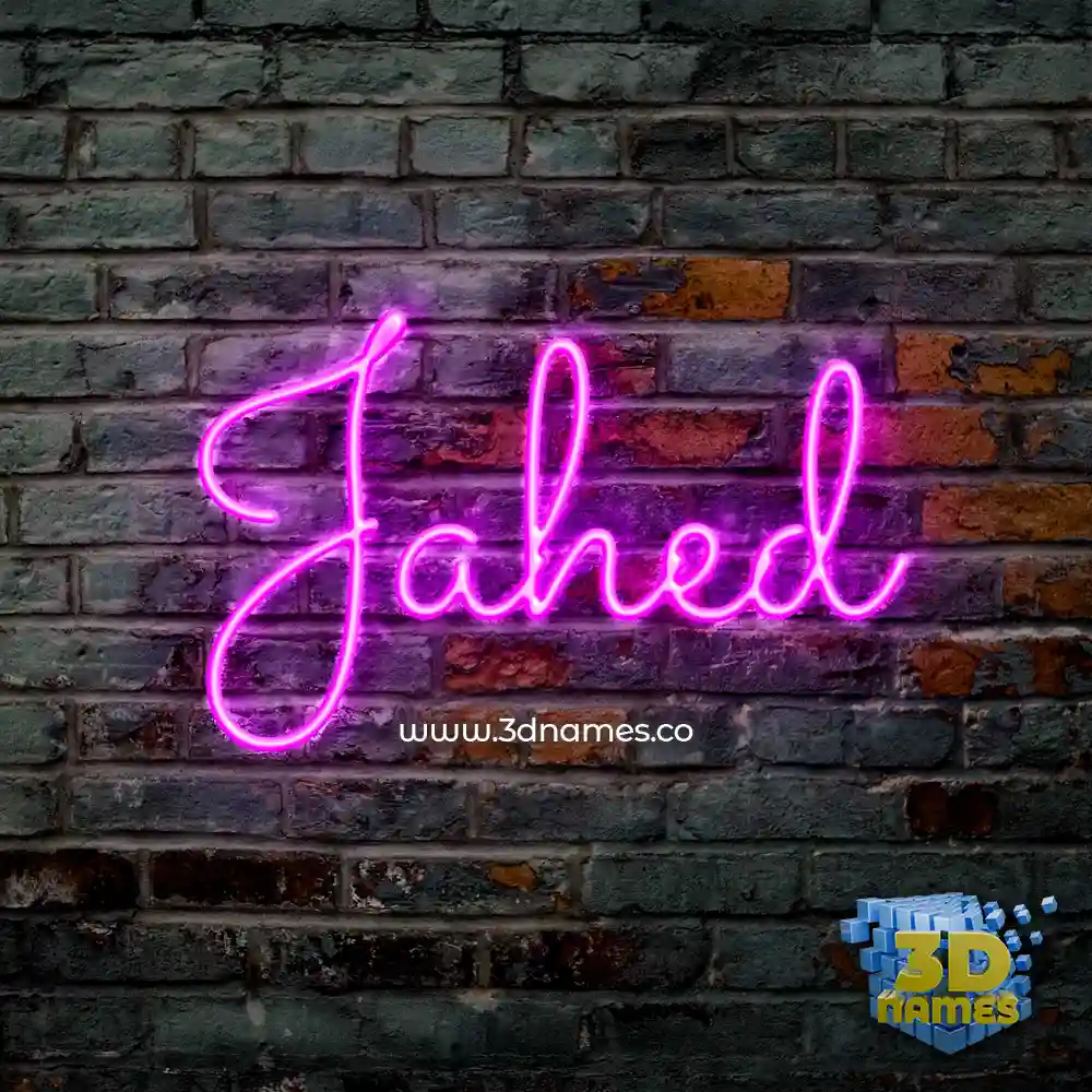 jahed in Pink Neon style - 3D name wallpaper