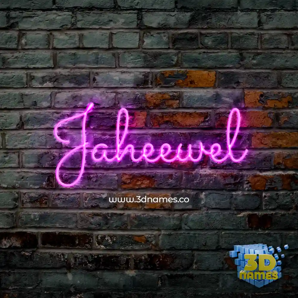 jaheewel in Pink Neon style - 3D name wallpaper