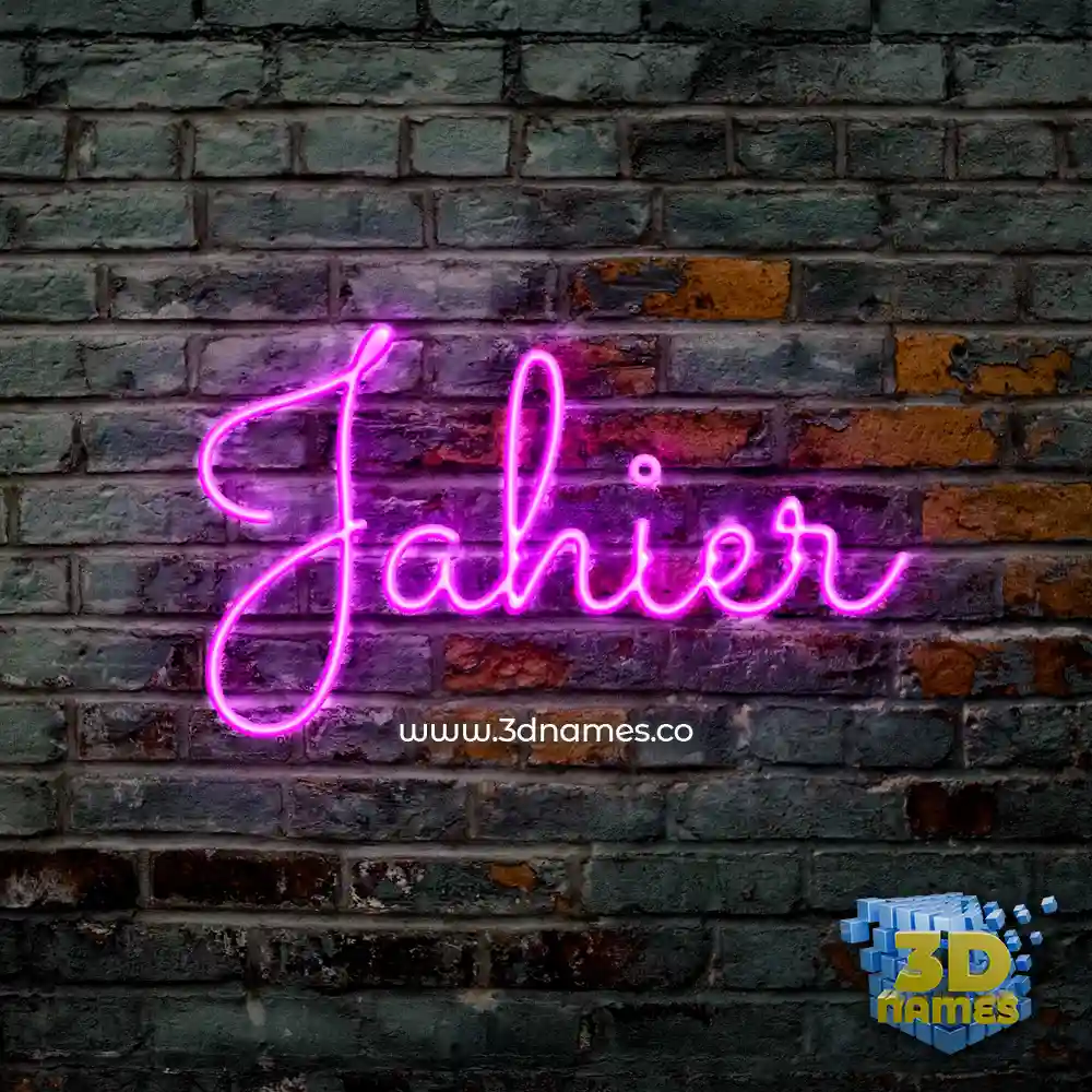 jahier in Pink Neon style - 3D name wallpaper
