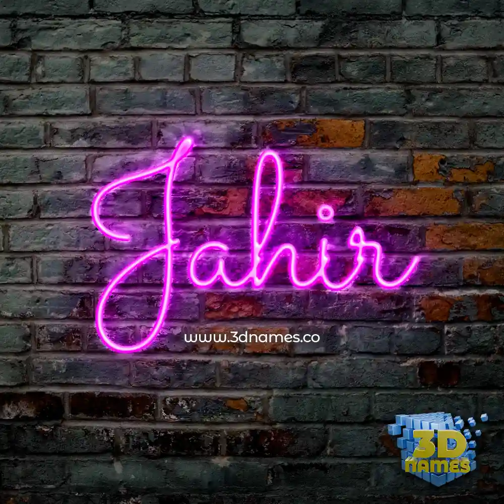 jahir in Pink Neon style - 3D name wallpaper