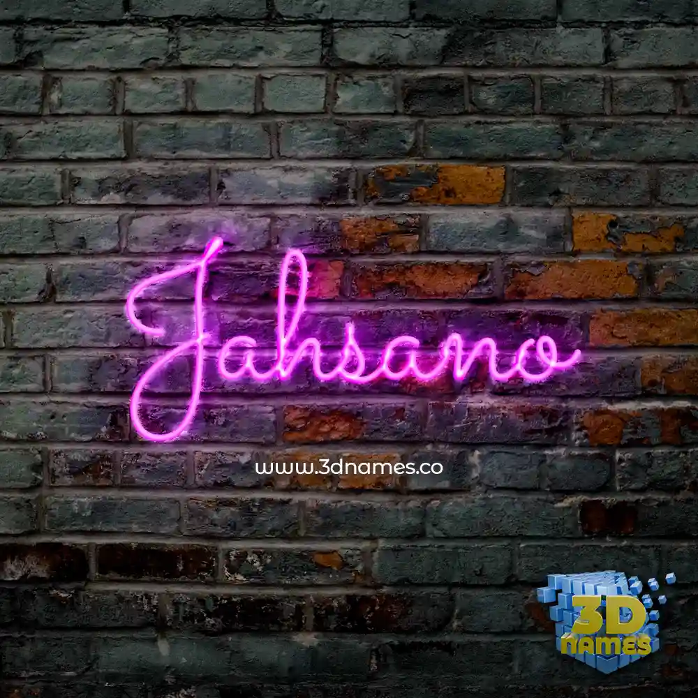 jahsano in Pink Neon style - 3D name wallpaper